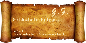 Goldschein Frigyes névjegykártya